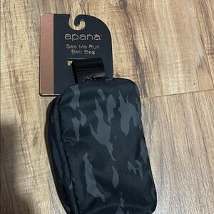 Apana Black & Charcoal Camo Mini Belt Bag